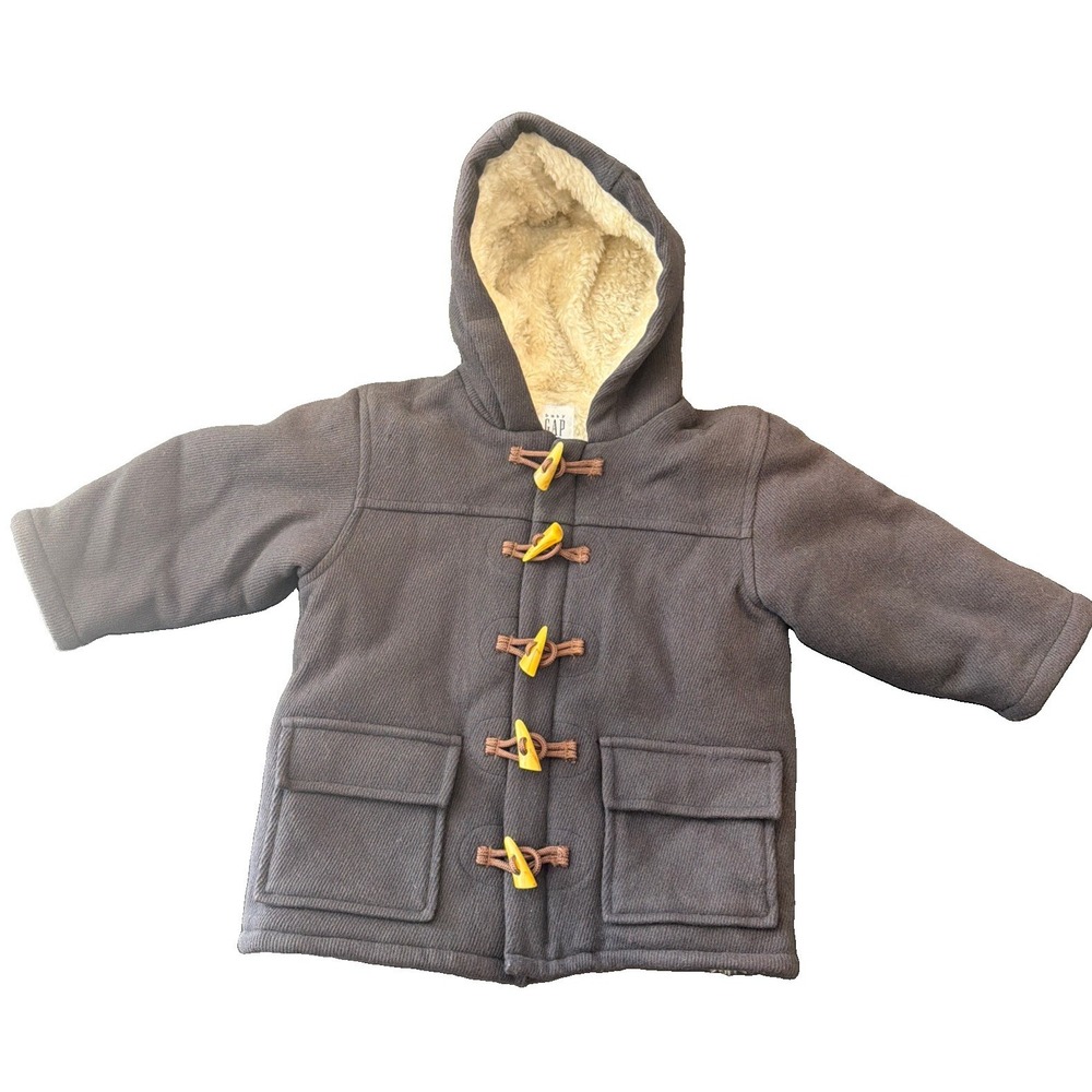 Baby Gap Boy's 3xl 3 Yrs. Wool Blend Peacoat With Fur Lining Navy Blue